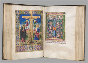 Missale: Fol. 185v: Crucifixion with borders (full page), 1469. Creator: Bartolommeo Caporali (Italian, c. 1420-1503).