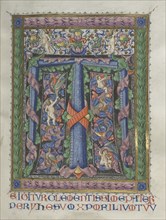 Missale: Fol. 186: Decorated Initial T[e igitur] (full page), 1469. Creator: Bartolommeo Caporali (Italian, c. 1420-1503).