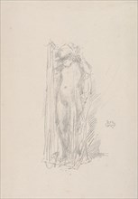 Model Draping, 1890. Creator: James McNeill Whistler (American, 1834-1903).