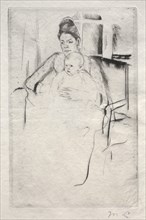Mrs. Gardner Cassatt and Her Baby Seated near a Window, c. 1887. Creator: Mary Cassatt (American, 1844-1926).
