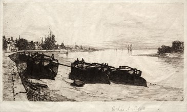 Mud Boats on the Thames, 1883. Creator: Charles Adams Platt (American, 1861-1933).