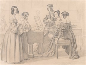 Musicale at the Prellers, 1838. Creator: Friedrich Preller (German, 1804-1878).