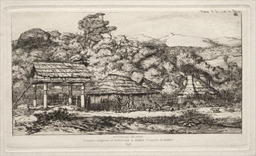 Native Barns and Huts at Akaroa, Banks Peninsula, 1845, 1865. Creator: Charles Meryon (French, 1821-1868).
