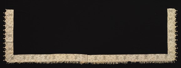 Needlepoint (Cutwork) Lace Edging for Sheet, 17th-18th century. Creator: Unknown.