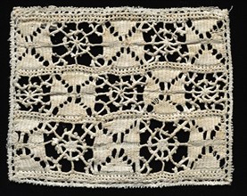 Needlepoint (Reticella and Drawnwork) Lace Panel, 16th century. Creator: Unknown.