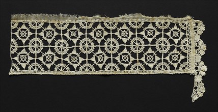 Needlepoint (Reticella) and Bobbin Lace Insertion and Edging, 16th century. Creator: Unknown.
