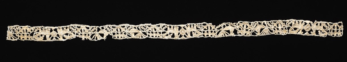 Needlepoint (Reticella) Lace Fragment, early 17th century. Creator: Unknown.