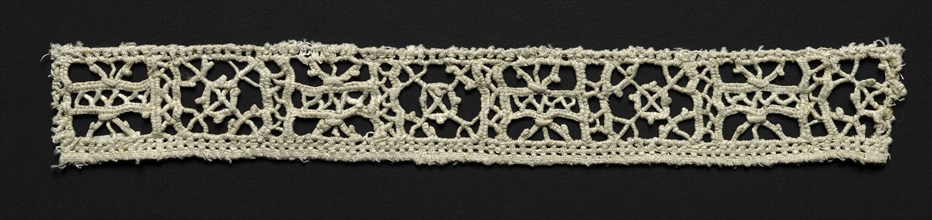 Needlepoint (Reticella) Lace Insertion, 17th century. Creator: Unknown.