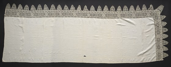 Needlepoint Lace (Reticella) Top of Linen Sheet, 17th century. Creator: Unknown.