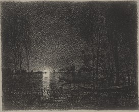 Nightpiece, original impression 1862, printed in 1921. Creator: Charles François Daubigny (French, 1817-1878).