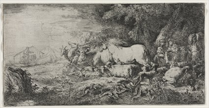 Noah and the Animals Entering the Ark, 1650-1655. Creator: Giovanni Benedetto Castiglione (Italian, 1609-1664).