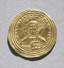 Nomisma with Basil II Bulgarotonos and His Brother Constantine VIII (obverse), 977-1025. Creator: Unknown.