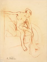 Nude Woman Seated on a Bed, first third 20th century. Creator: Suzanne Valadon (French, 1865-1938).