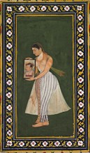 Nur Jahan, holding a portrait of Emperor Jahangir, c. 1627. Creator: Bishandas (Indian).