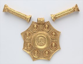 Octagonal Pendant with Corinthian Column Spacers and Clasp Set , 324-326. Creator: Unknown.
