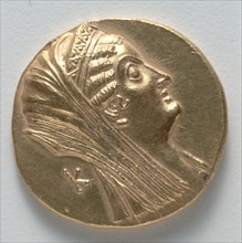 Octodrachm of Arsinoe II (obverse), 370-316 BC. Creator: Unknown.