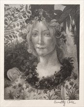Old Italian Masters: Head of Flora, 1888-1892. Creator: Timothy Cole (American, 1852-1931).