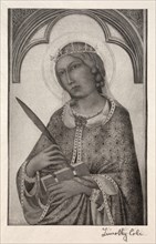 Old Italian Masters: St. Catherine of Alexandria, 1888-1892. Creator: Timothy Cole (American, 1852-1931).