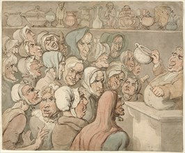 Old Maids at a Sale of Curiosities. Creator: Thomas Rowlandson (British, 1756-1827).