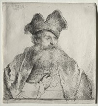 Old Man with a Divided Fur Cap, 1640. Creator: Rembrandt van Rijn (Dutch, 1606-1669).