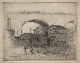 Old Superior Street Viaduct, Cleveland, 1887. Creator: Arthur E. Schneider.