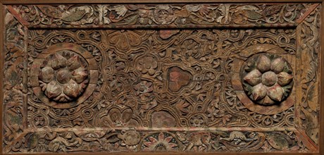 Ornamental Panel (from a Ceiling?), 500s (frame) and 700s (central panel). Creator: Unknown.