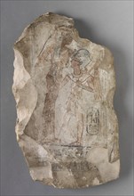 Ostracon: Ramesses II Suckled by a Goddess, c. 1279-1213 BC. Creator: Unknown.