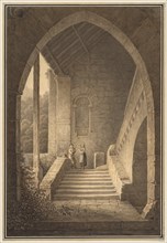 Outer Staircase of a Gothic Ruin (Treppenaufgang einer gotischen Ruine), 1830. Creator: Domenico Quaglio (German, 1787-1837).