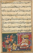 Page from Tales of a Parrot (Tuti-nama): Eighth night: The astrologer predicts a calamity..., 1558-1 Creator: Unknown.