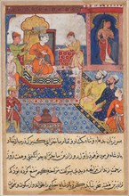Page from Tales of a Parrot (Tuti-nama): Eighth night: The young prince recounts..., 1558-1560. Creator: Unknown.