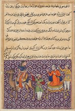 Page from Tales of a Parrot (Tuti-nama): Fifty-first night: King Bahram, who has married..., c. 1560 Creator: Unknown.