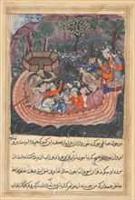 Page from Tales of a Parrot (Tuti-nama): Forty-eighth night: The young man of Baghdad?, c. 1560. Creator: Unknown.