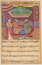 Page from Tales of a Parrot (Tuti-nama): Forty-ninth night: The eldest brother..., c. 1560. Creator: Unknown.