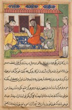 Page from Tales of a Parrot (Tuti-nama): Forty-second night: The marriage of ?Ubaid..., c. 1560. Creator: Unknown.