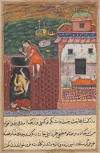 Page from Tales of a Parrot (Tuti-nama): Fourth night: The two cooks..., c. 1560. Creator: Unknown.