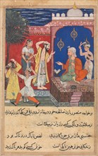 Page from Tales of a Parrot (Tuti-nama): Seventeenth night: The false Mansur..., c. 1560. Creator: Unknown.