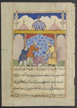 Page from Tales of a Parrot (Tuti-nama): Seventeenth night: The young man..., c. 1560. Creator: Unknown.