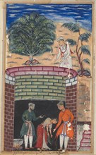 Page from Tales of a Parrot (Tuti-nama): Seventh night: The daughter of the king..., c. 1560. Creator: Unknown.