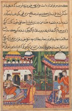 Page from Tales of a Parrot (Tuti-nama): Thirty-second night: Kaiwan sends a message..., c. 1560. Creator: Unknown.