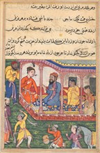 Page from Tales of a Parrot (Tuti-nama): Thirty-sixth night: Mahrusa?s marriage..., c. 1560. Creator: Unknown.