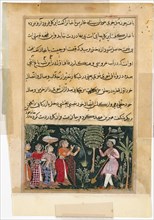 Page from Tales of a Parrot (Tuti-nama): Twelfth night: The daughter of the merchant..., c. 1560. Creator: Unknown.