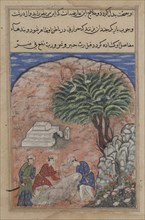 Page from Tales of a Parrot (Tuti-nama): Twentieth night: The suitors take..., c. 1560. Creator: Unknown.