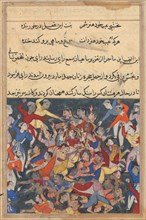 Page from Tales of a Parrot (Tuti-nama): Twenty-third night: The forty wives..., c. 1560. Creator: Unknown.
