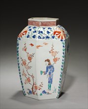 Pair of Hexagonal Jars: Arita Ware, Kakiemon Type, late 1600s. Creator: Unknown.