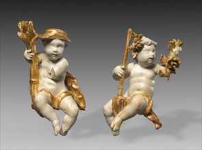 Pair or Putti Statuettes: Putto as Summer and Putto as Spring, c. 1765. Creator: Ferdinand Tietz (Austrian, 1708-1777).