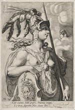 Pallas Athena, c. 1595. Creator: Jan Saenredam (Dutch, 1565-1607).