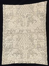 Panel with a Pattern of Trees and Unidentified Animals, 19th century. Creator: Unknown.