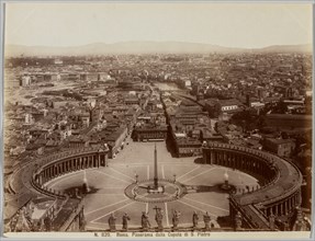 Panorama dalla Cupola di S. Pietro, Rome, c. 1860s. Creator: Unidentified Photographer.