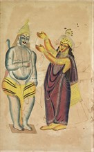 Parvati Placing a Wedding Garland on Shiva, 1800s. Creator: Unknown.
