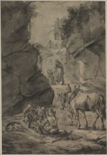 Peasants in a Rocky Landscape, second third 1600s. Creator: Jan Wouwerman (Dutch, 1629-1666).